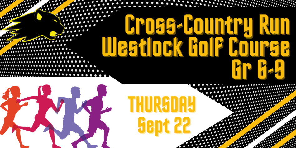 Cross-Country Run, Gr 6-9, September 22nd