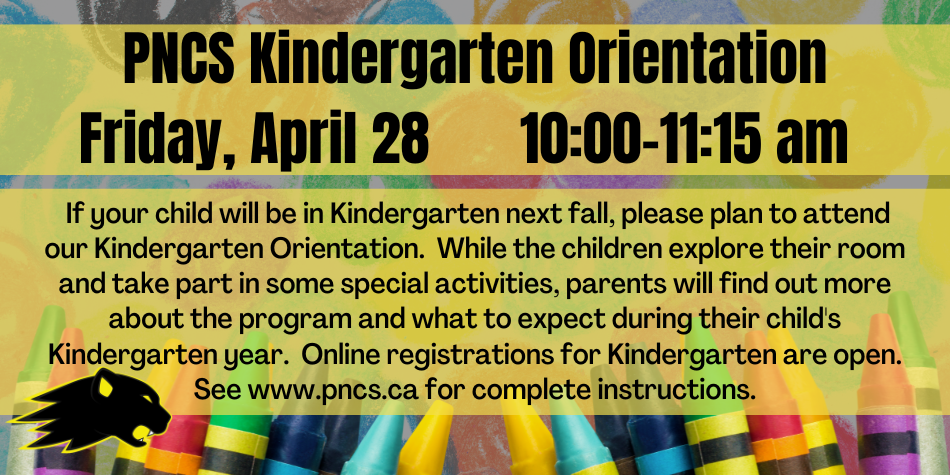Kindergarten Orientation April 28th