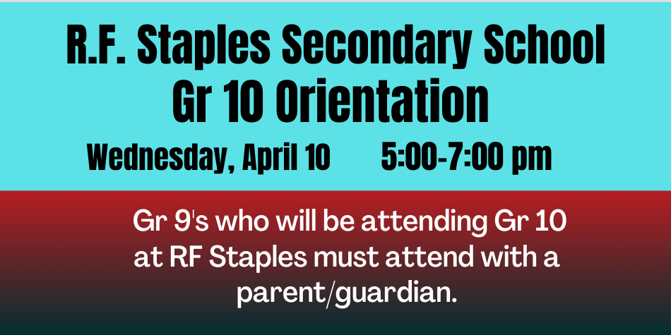 RF Staples Gr 10 Orientation April 10